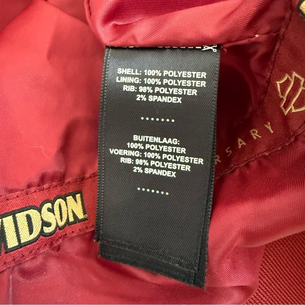 Harley Davidson Motorcycle Burgundy Red Satin Limited Edition Women’s Jacket - Picture 13 of 14